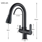 Purification Kitchen Faucets Black Pull Out Kitchen Water Filter