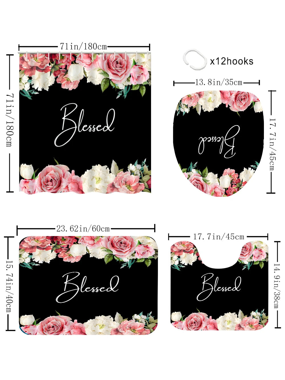 Bright Flower Bathroom Four-piece Set