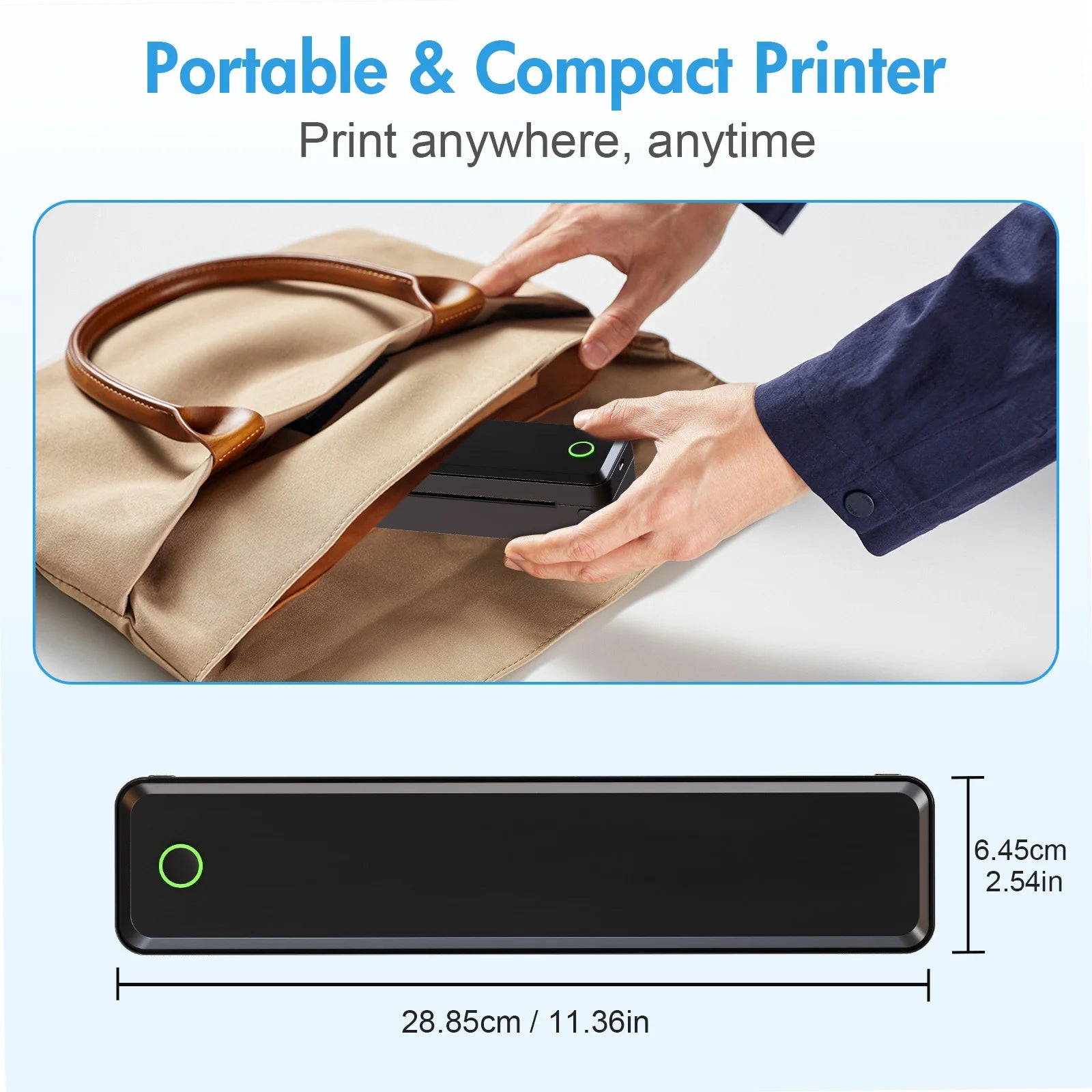 Portable Wireless Inkless Thermal A4 Label Maker US Letter/A4/A5/B5 Android iOS Phone & Laptop For Travel Office School