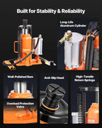 20 Ton Hydraulic Bottle Jack, 40000 LBS Capacity, 10.4-19.7 Inch Lift Range