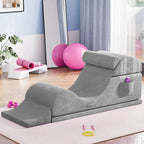 Yoga Chair for Adults, Ergonomic Foam Lounge with Lumbar Pillow, Washable Cover, Side Pocket, No Assembly Needed