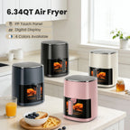 6 Quart Electric Air Fryer with Window Square 400F 12-in-1 Air Fry