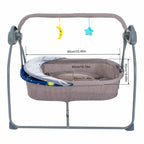 Baby Cradle Swing 5 Speeds Electric Stand Crib with Remote Control for 0-18 Months Newborn Babies