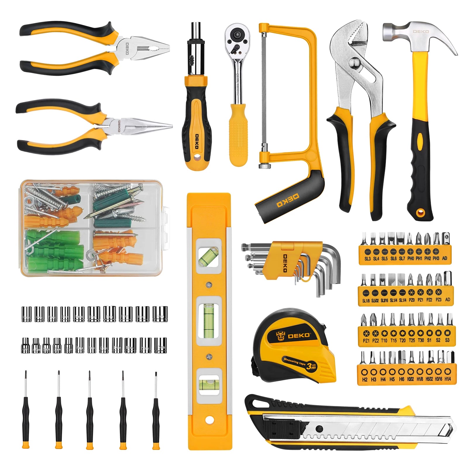 228Pcs Combination Tool Kit with Plastic Toolbox Storage Case