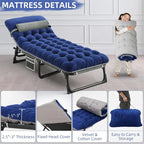 4-Position Folding Camping Bed Hold up 330lbs, With Mattress