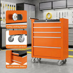 5 Drawer Rolling Tool Chest with Wheels, Locking Tool Storage Cabinet Cart with Drawer Liners, Portable Metal Toolbox Organizer for Garage Workshop Repair