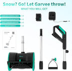 12″ Electric Snow Blower, Snow Shovel, Battery Powered Snow Blower with 12A Brushless Motor, 17 ft Throw Distance for Driveway,