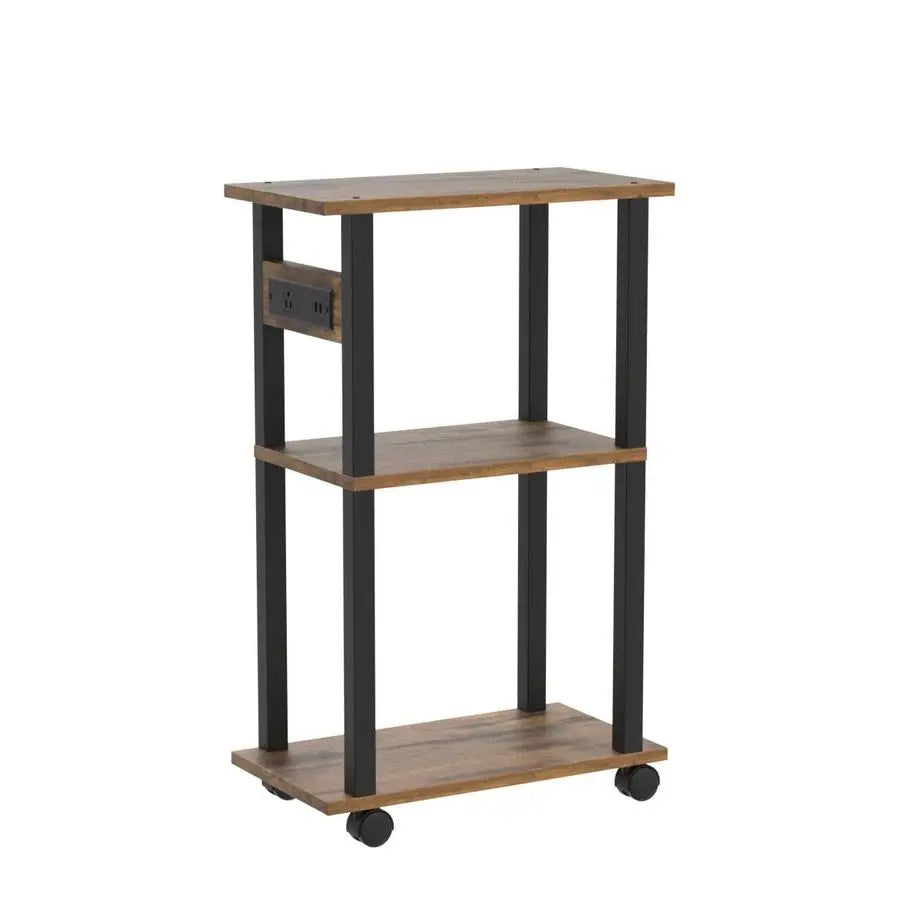 Small Narrow Side Table with Charging Station