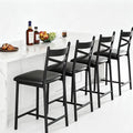 26 Inch Bar Stools Set of 4, Counter Height Bar Chairs with Back and Thick Cushion