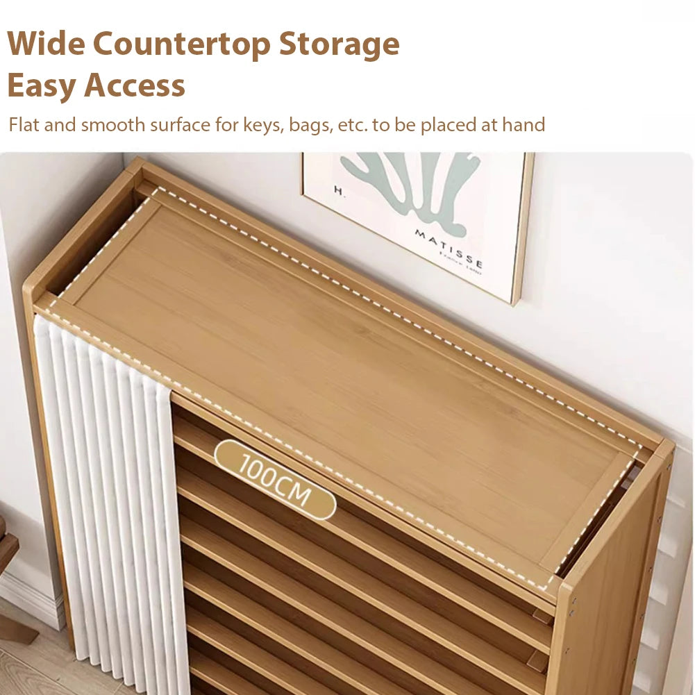 6-Tier Shoes Organizer with White Gauze Curtain