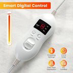 Dual Control Electric Mattress Pad Bed Warmer With 8 Heat Settings & 10H Timer