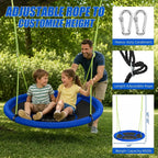Heavy-Duty 600LB Tree Swing with Waterproof Seat for Kids and Adults - Blue