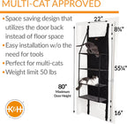 Space-Saving Door-Mounted Cat Tree with 4 Fleece Hammocks, Tool-Free Assembly for Multiple Cats