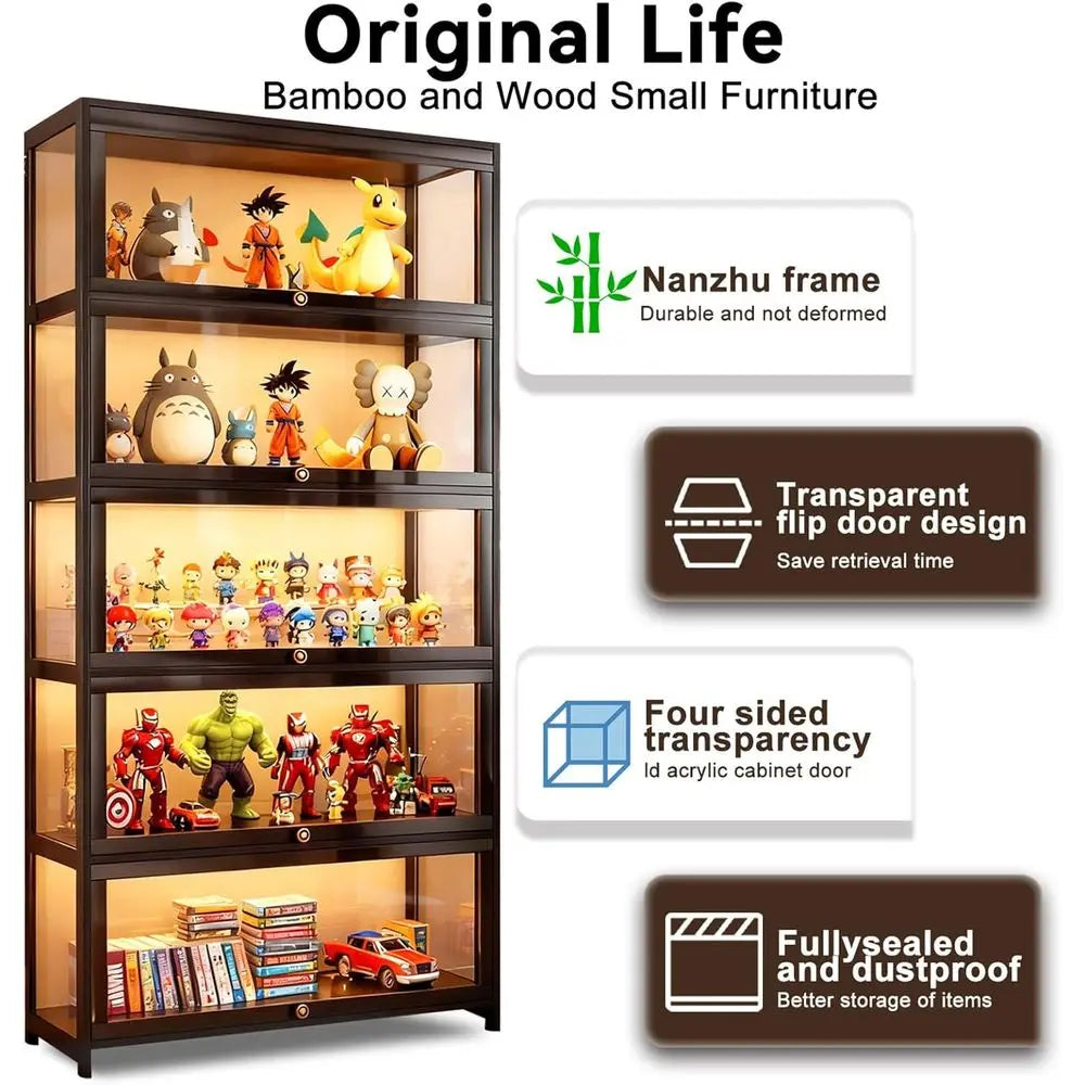Display Cabinet with Acrylic Glass Doors 5-Tier Curio Cabinet
