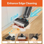 M3 Cordless Wet Dry Vacuum Cleaner All-in-One for Hard Floors Lightweight Floor Cleaner in Grey with Edge Cleaning Self-