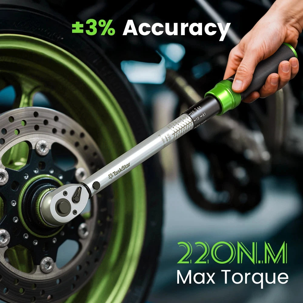 3pcs Torque Wrench Set 1/4 & 3/8 & 1/2-Inch 72 Teeth Dual-Scales ±3% Accuracy Click Torque Wrenches