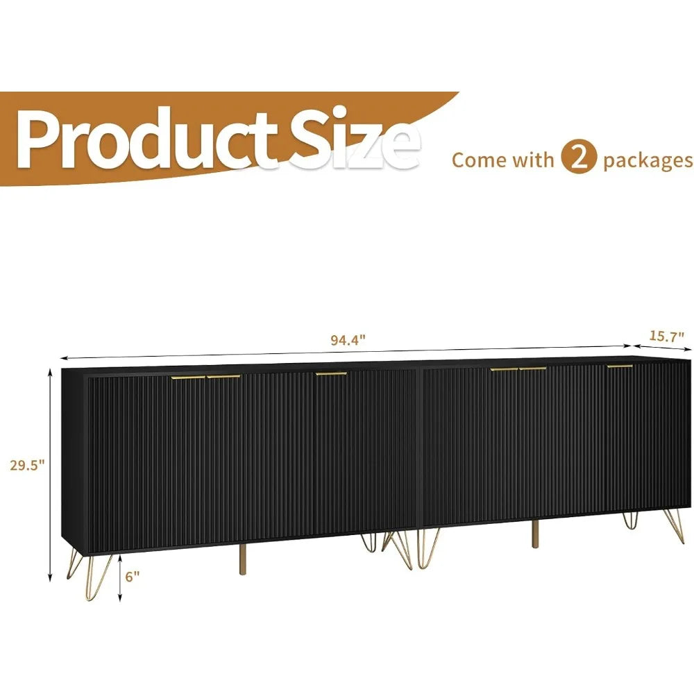 Fluted TV Stand for 100 Inch TV