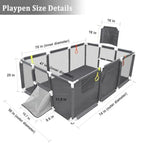 74''×50'' Play Pen for Toddlers with Basketball Hoop Soccer Nets
