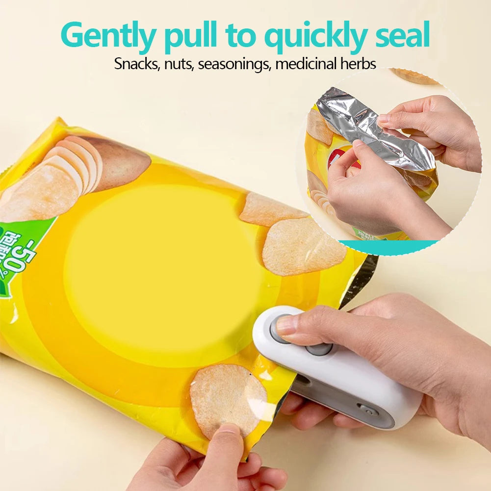 2 In 1 Handheld Heat Vacuum Sealer for Food Storage Snacks Freshness