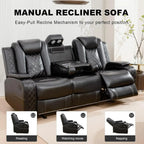 Electric Recliner Chair with LED Light, Sectional Sofa Loveseat with Wireless Charging