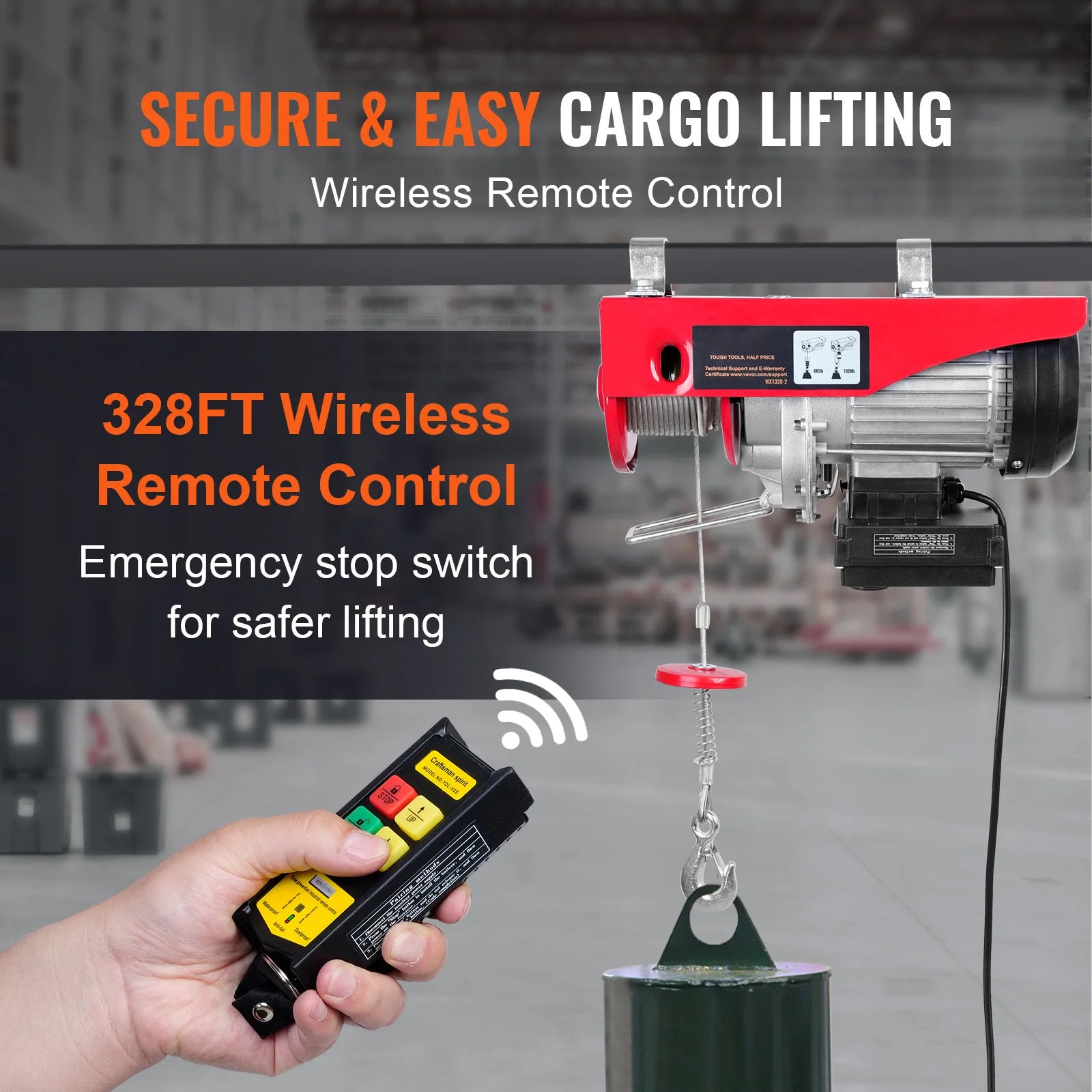 400-1000kg Electric Hoist, Wireless Or Wired Remote Control Lifter
