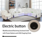 Power Recliner Sofa, Loveseat Chair with Storage