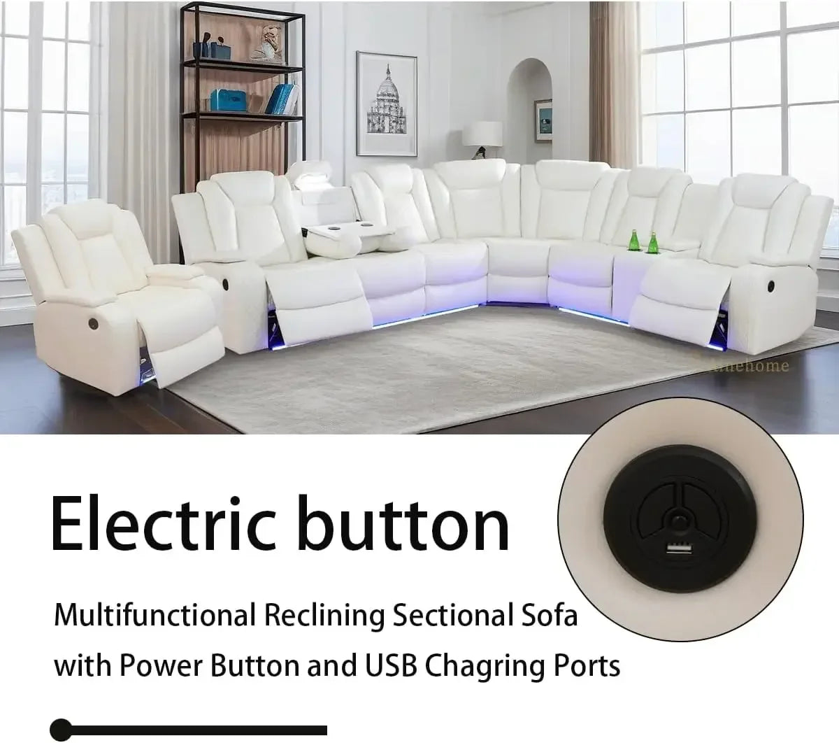 Power Recliner Sofa, Loveseat Chair with Storage