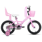 Ages 3-10 Years, Girls' Bikes with Training Wheels, Streamers, Basket and Doll Seat