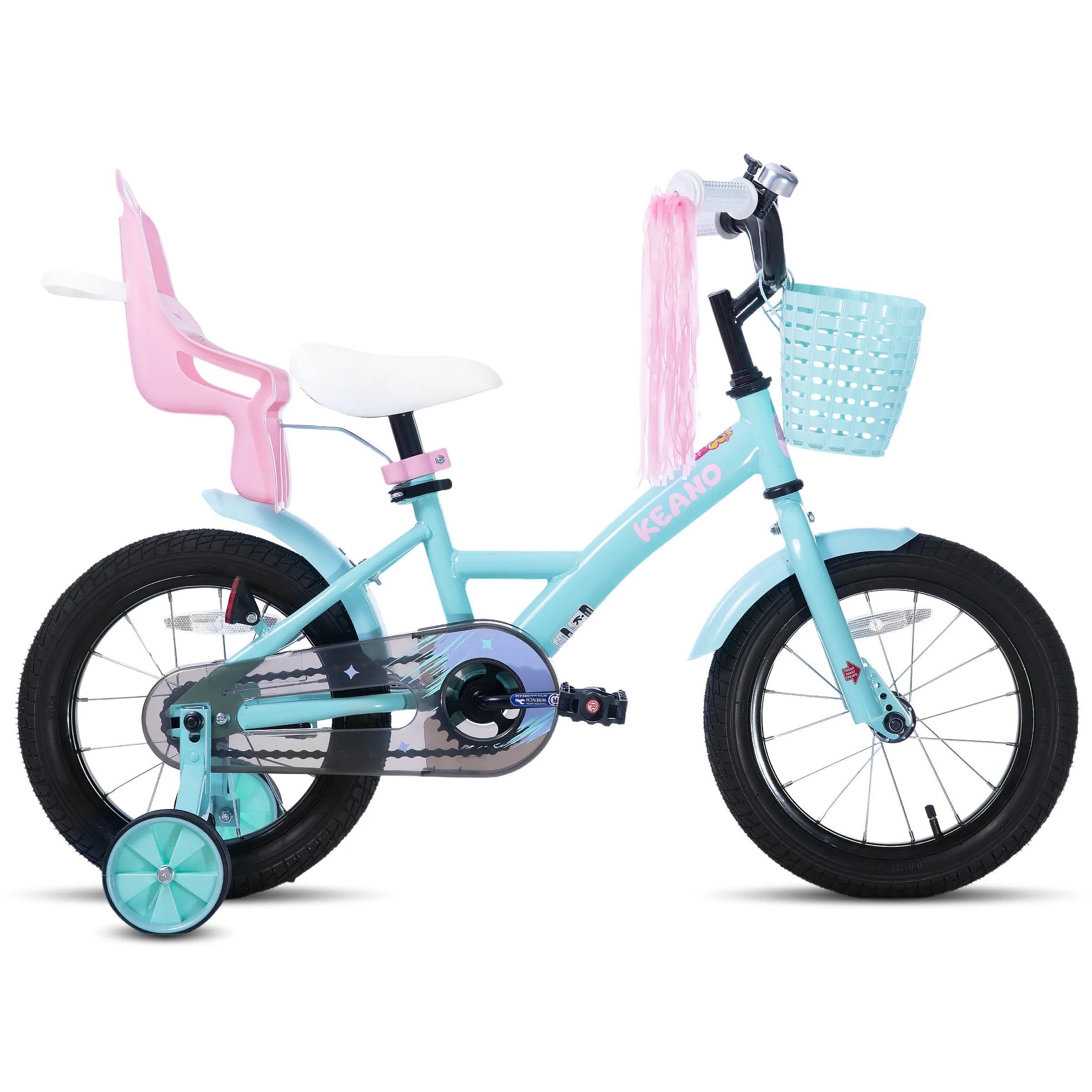 Ages 3-10 Years, Girls' Bikes with Training Wheels, Streamers, Basket and Doll Seat