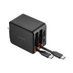 4 in 1 45W Fast Charging Retractable Wall Charger with Dual USB C Cables
