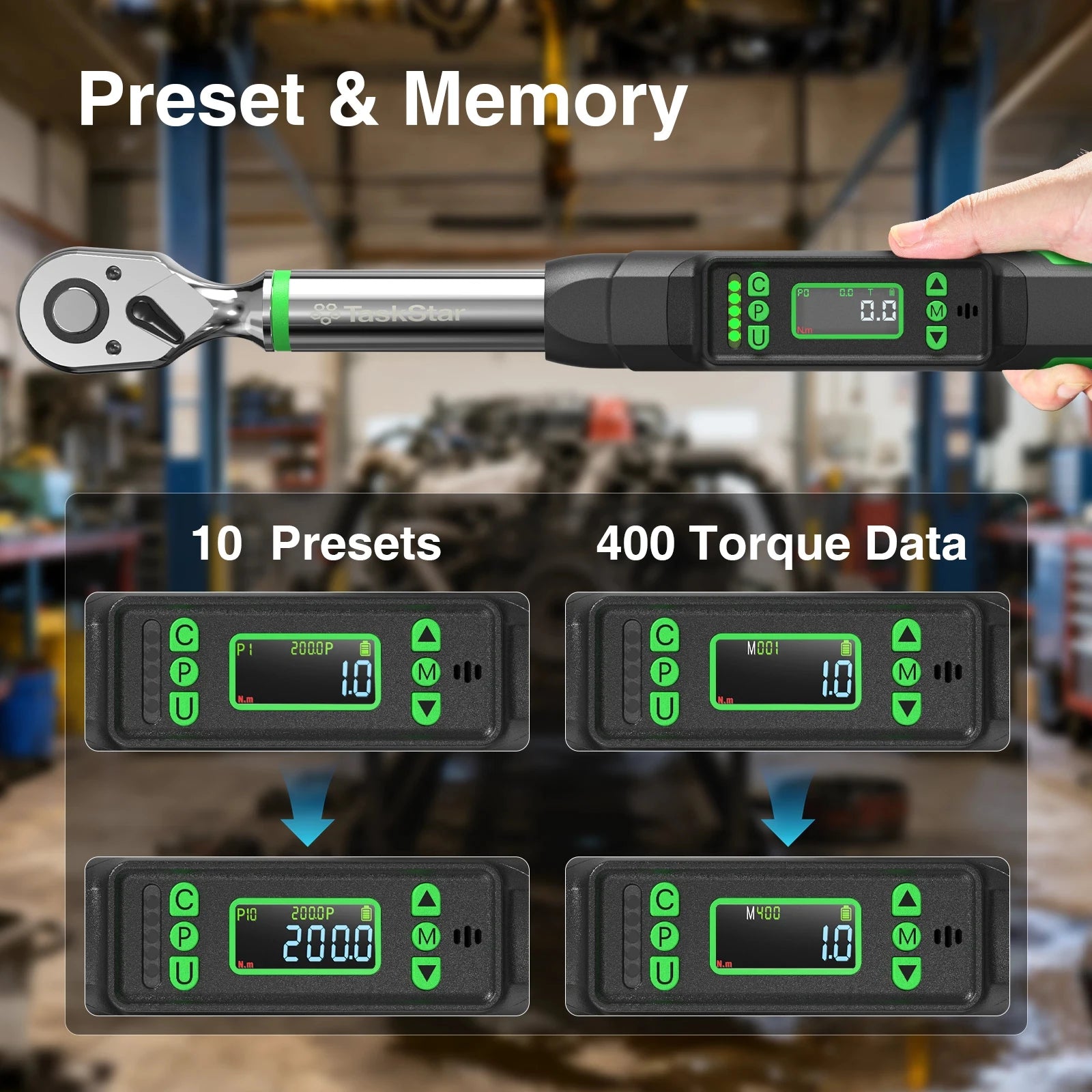 3/8'' Digital Torque Wrench w/1/4 1/2-inch Adapter Bidirectional Electronic Torque Wrench