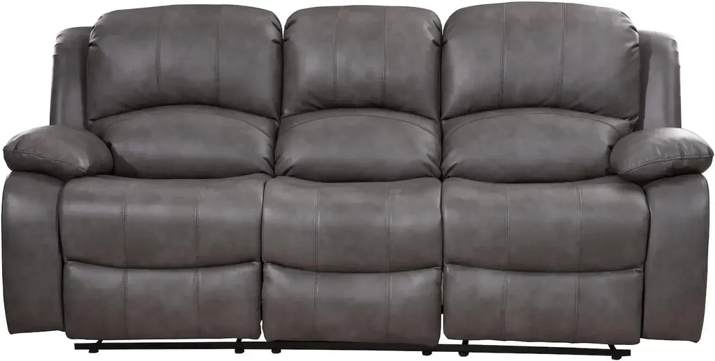 2PC Leather Reclining Sofa Loveseat Set