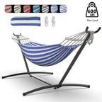 Hammock with Adjustable Stand- Stylish Storage Bag, 600lb Capacity