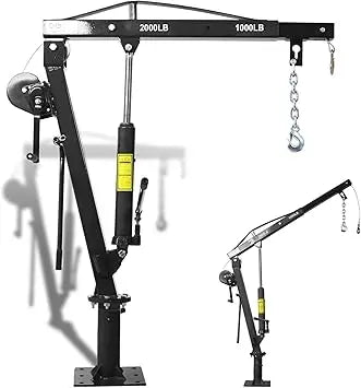 2000 lbs Folding Truck Crane with Hydraulic Winch