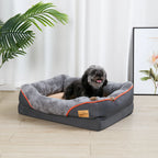 L XL 2XL 3XL Dog Bed, Super Soft Orthopedic Foam Pet Bed with Cotton-padded Bolster and Removable Cover