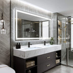 48"X24" LED Bathroom Mirror with Lights, Anti-Fog, Dimmable, Backlit + Front Lit, Lighted Bathroom Vanity Mirror
