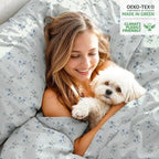100% Cotton Organic Percale Sheets Size Crisp Cooling Bed Sheets for Hot Sleepers, Deep Pocket 15", Soft Peach Finish