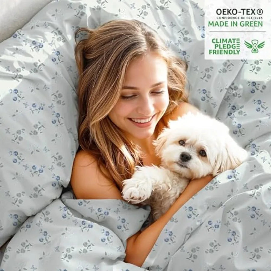 100% Cotton Organic Percale Sheets Size Crisp Cooling Bed Sheets for Hot Sleepers, Deep Pocket 15", Soft Peach Finish