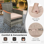 10 Pieces Patio Wicker Dining Set w/Double-Sided Patio Umbrella