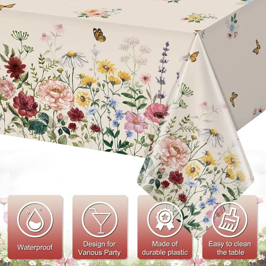 Spring Floral Tablecloth, Rectangle Table Covers