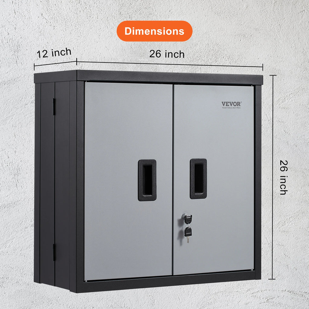 Wall Cabinet Metal Garage Locker Mounted Tool Chest Adjustable Shelf
