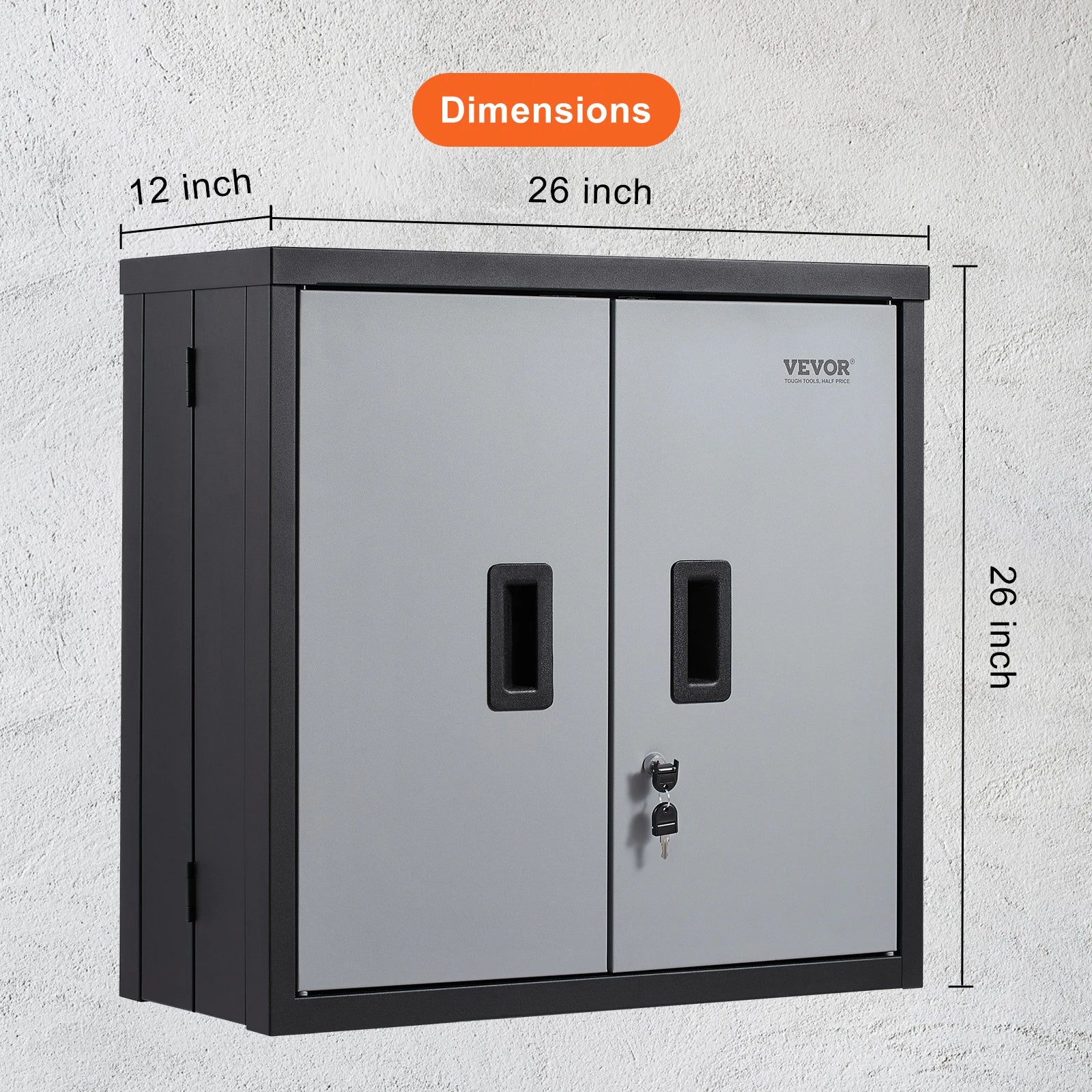 Wall Cabinet Metal Garage Locker Mounted Tool Chest Adjustable Shelf