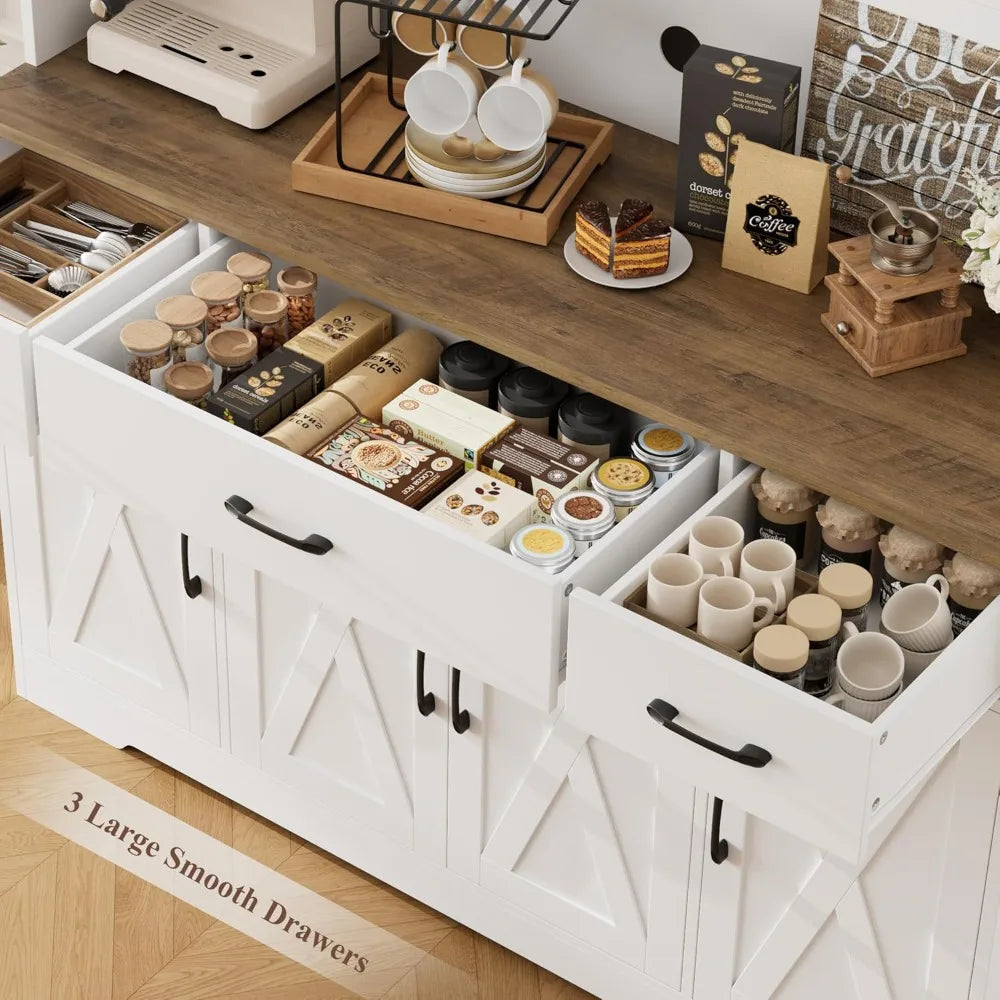 71" Tall Kitchen Pantry Storage Cabinet with Charging Station