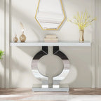 Modern Entryway Table with Thickened Mirror Finish Tabletop