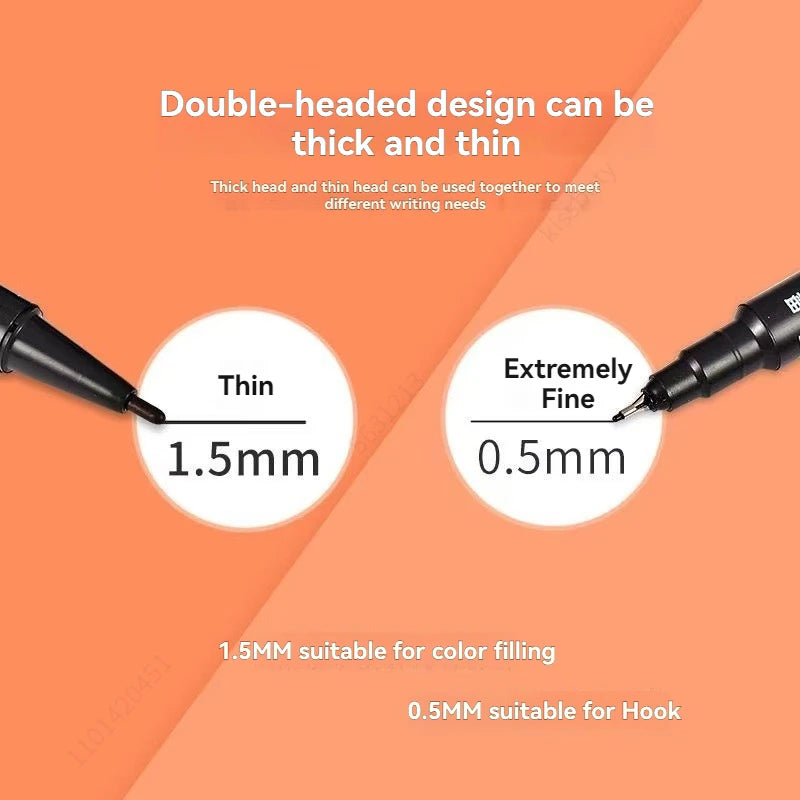 10Pcs/set Double Tip Art Black Blue ink Permanent Paint Marker Pen for Plastic Wood Stone Metal Glass Doodling Marking Graffiti