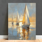 Charming Sailing Boat At Sea - Soft Pastel Canvas Art