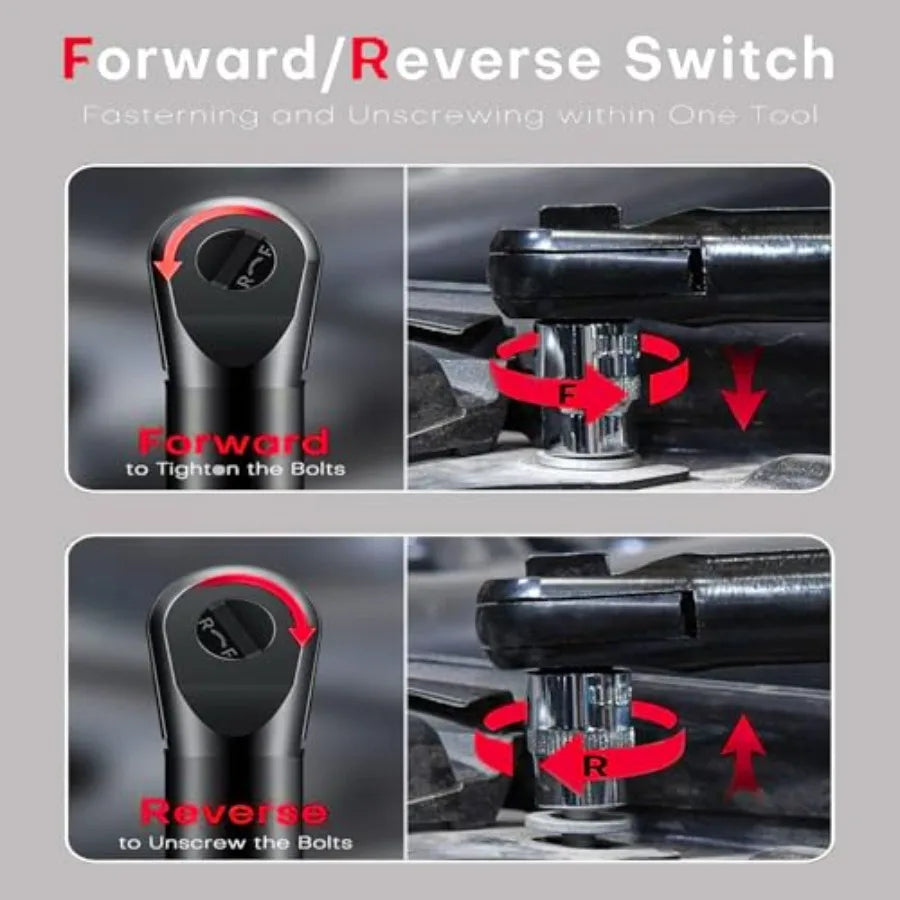 3/8" Cordless Electric Ratchet Wrench Set, Power Ratchet Tool Kit With 2 Packs 2000 mAh Battery And Charger, 45 FT-LBS