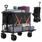 Outdoor Double Decker Wagons Cart 440 lbs Large Capacity Collapsible Foldable Cart for Grocery Garden Camping