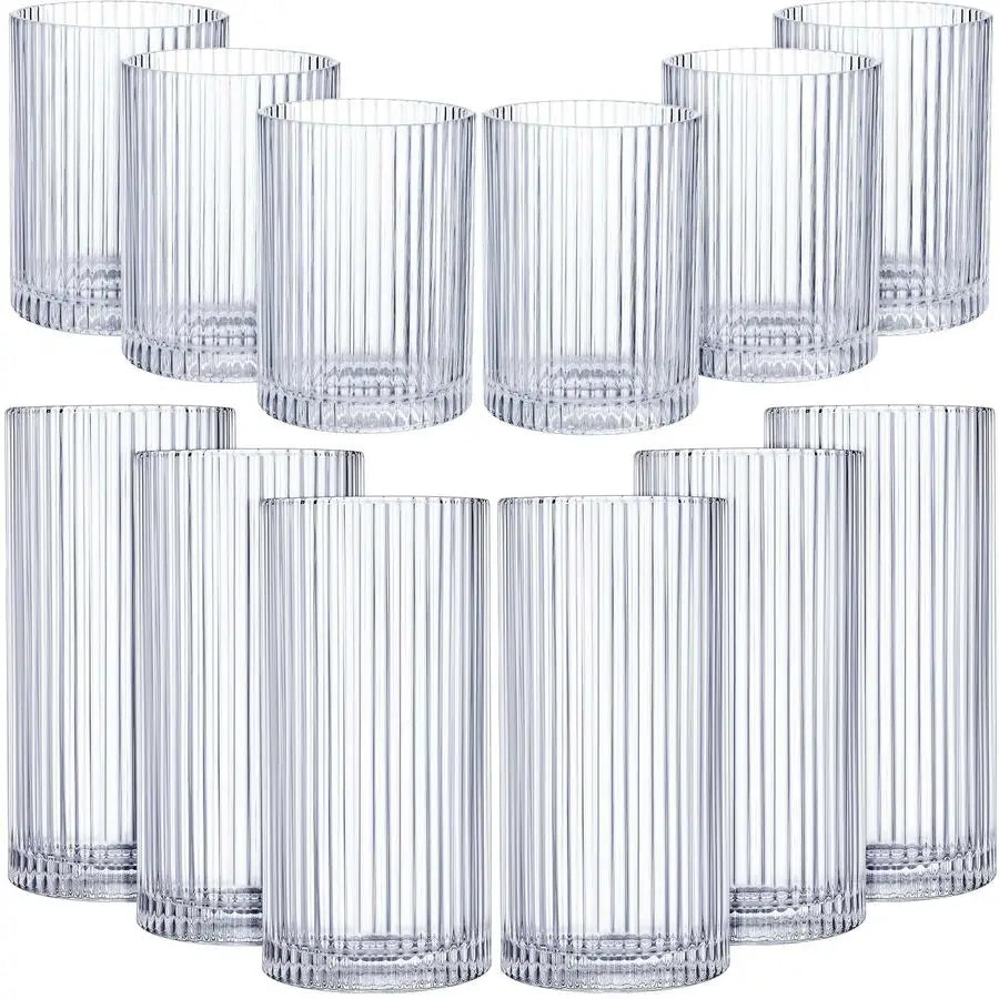 9 oz, 12 oz Glass Cups Vintage Glassware