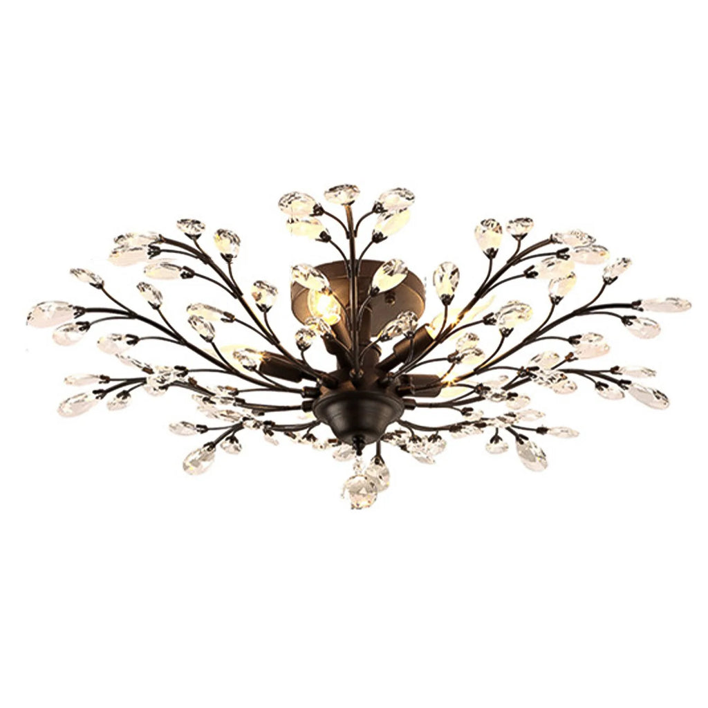 5-Lights Crystal Chandelier Light Branches Ceiling Pendant Lamp